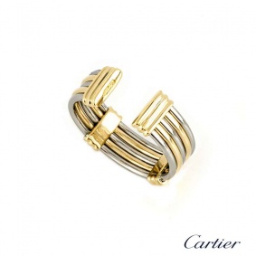 Cartier Steel and 18k Yellow Gold Ring